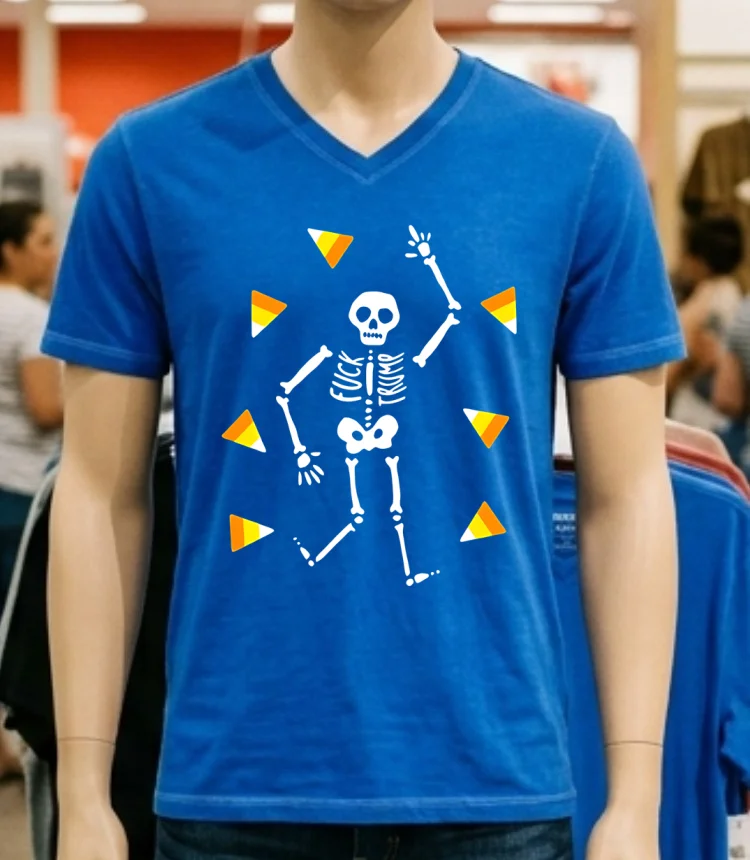 Fdt Slightly Subtle Halloween Skeleton Shirt - blue-shirt Fdt Slightly Subtle Halloween Skeleton Shirt Blue Shirt