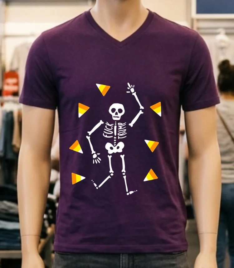 Fdt Slightly Subtle Halloween Skeleton Shirt - purple-shirt Fdt Slightly Subtle Halloween Skeleton Shirt Purple Shirt