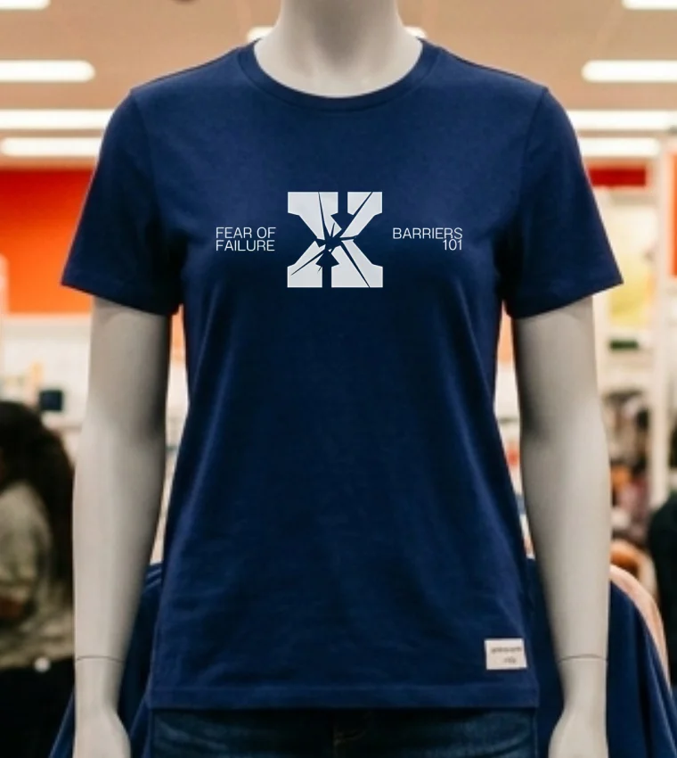 Fear Of Failure Cancels Barriers 101 Logo Shirt Navy Shirt