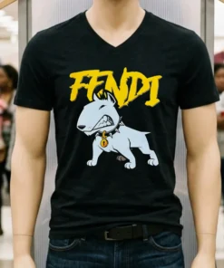 Fendi Angry Dog Shirt Balck Shirt