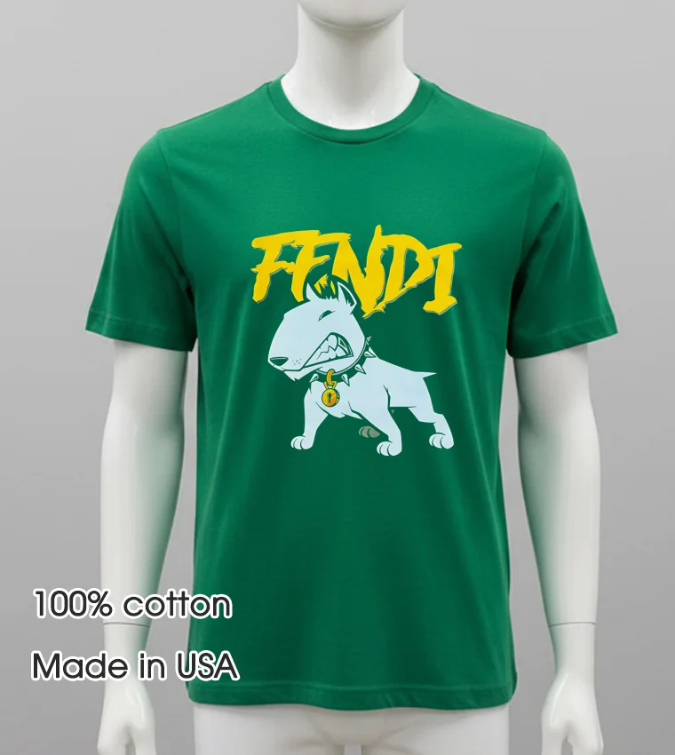 Fendi Angry Dog Shirt - green-shirt Fendi Angry Dog Shirt Green Shirt