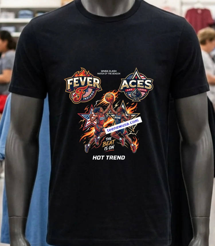 Fever Beat Aces Sport Wnba In Las Vegas - balck-shirt Fever Beat Aces Sport Wnba In Las Vegas Balck Shirt