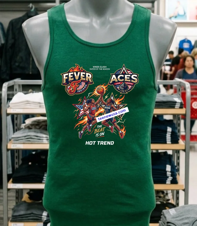 Fever Beat Aces Sport Wnba In Las Vegas - green-shirt Fever Beat Aces Sport Wnba In Las Vegas Green Shirt