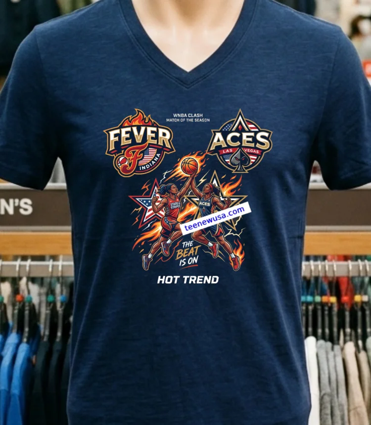 Fever Beat Aces Sport Wnba In Las Vegas Navy Shirt 1