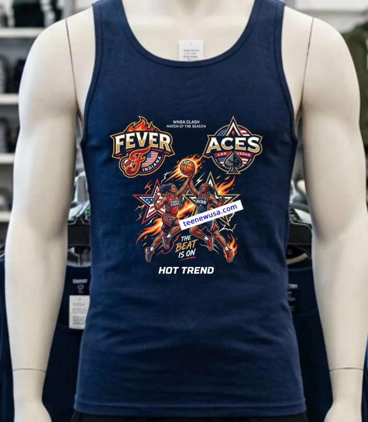 Fever Beat Aces Sport Wnba In Las Vegas Navy Shirt