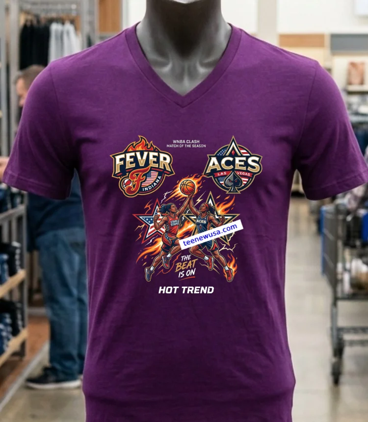 Fever Beat Aces Sport Wnba In Las Vegas - purple-shirt Fever Beat Aces Sport Wnba In Las Vegas Purple Shirt