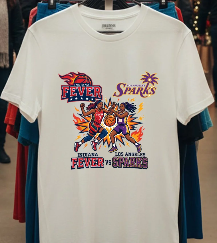 Fever Vs Sparks Wnba Sport T Shirt - white-t-shirt Fever Vs Sparks Wnba Sport T Shirt White T Shirt