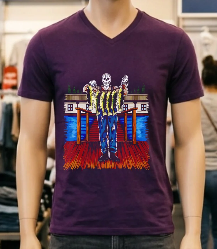 Fish For Dinner Skeleton Shirt - purple-shirt Fish For Dinner Skeleton Shirt Purple Shirt