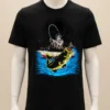 Fish On Skeleton Shirt Balck Shirt