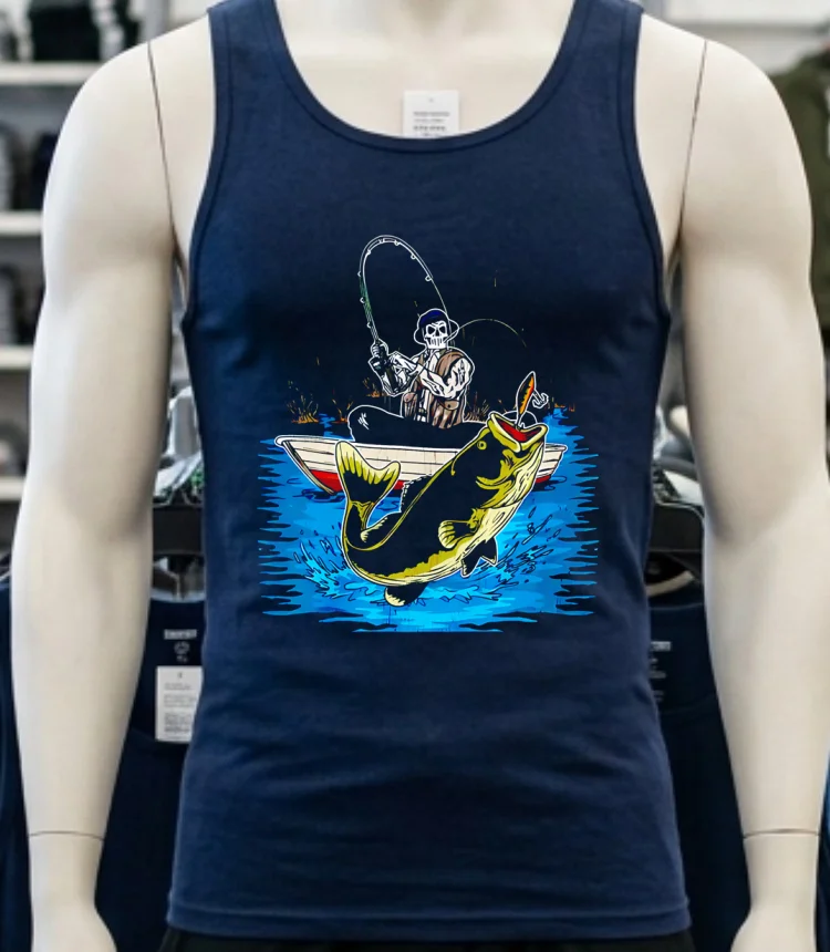 Fish On Skeleton Shirt Navy Shirt 1