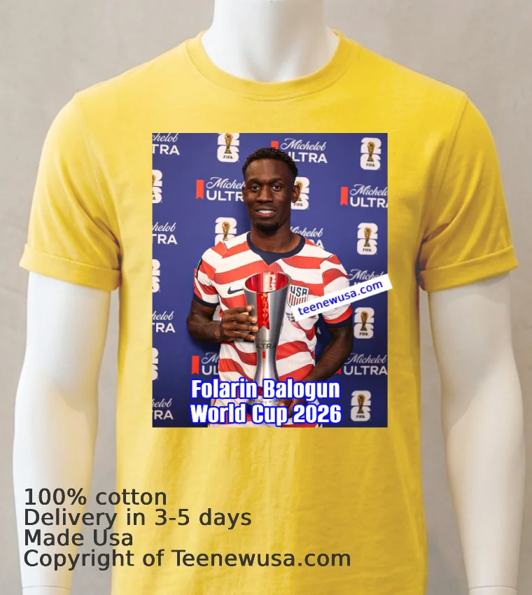 Folarin Balogun, The American Hero, In His World Cup 2026 Debut T Shirt - yellow-t-shirt Folarin Balogun The American Hero In His World Cup 2026 Debut T Shirt Yellow T Shirt