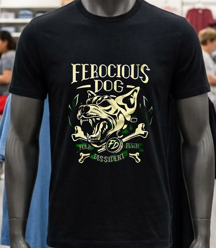 Folk Punk Dissident Dog Shirt - balck-shirt Folk Punk Dissident Dog Shirt Balck Shirt 1