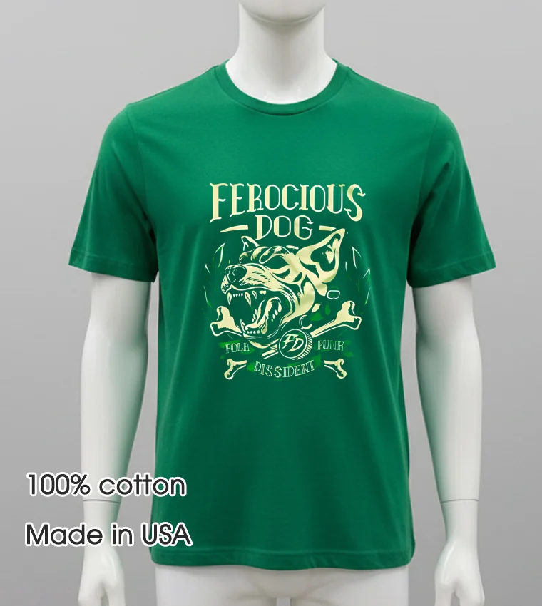 Folk Punk Dissident Dog Shirt - green-shirt Folk Punk Dissident Dog Shirt Green Shirt
