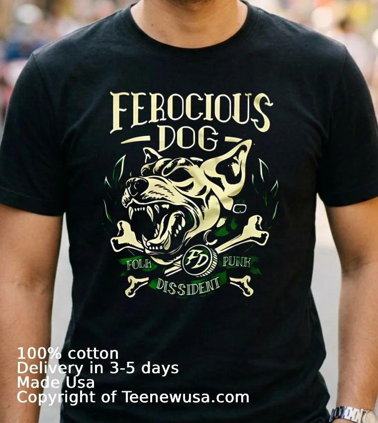 Folk Punk Dissident Dog Shirt - navy-shirt 2 Folk Punk Dissident Dog Shirt Navy Shirt 2