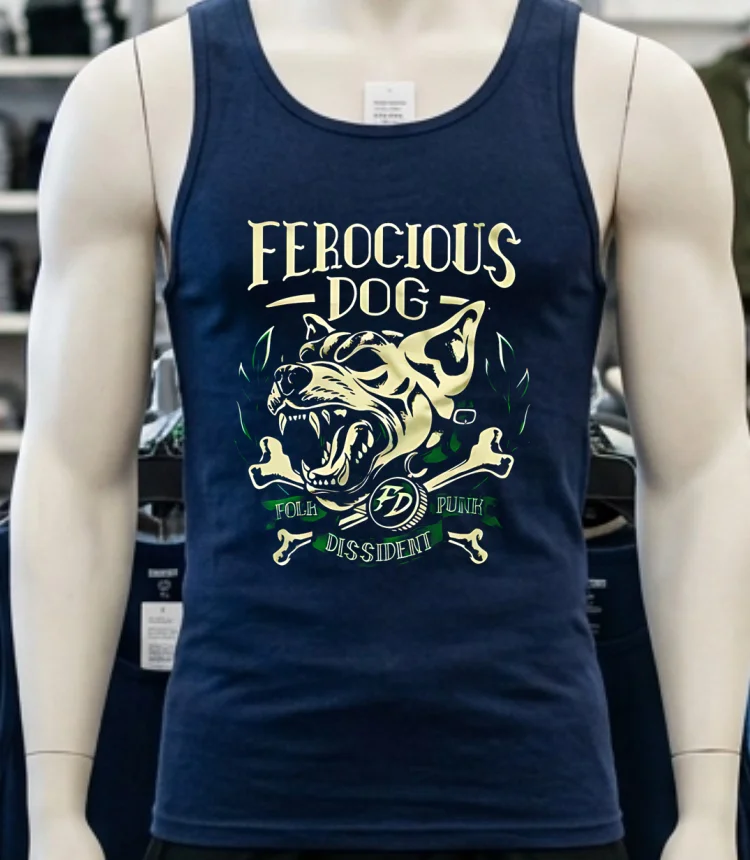 Folk Punk Dissident Dog Shirt - navy-shirt Folk Punk Dissident Dog Shirt Navy Shirt