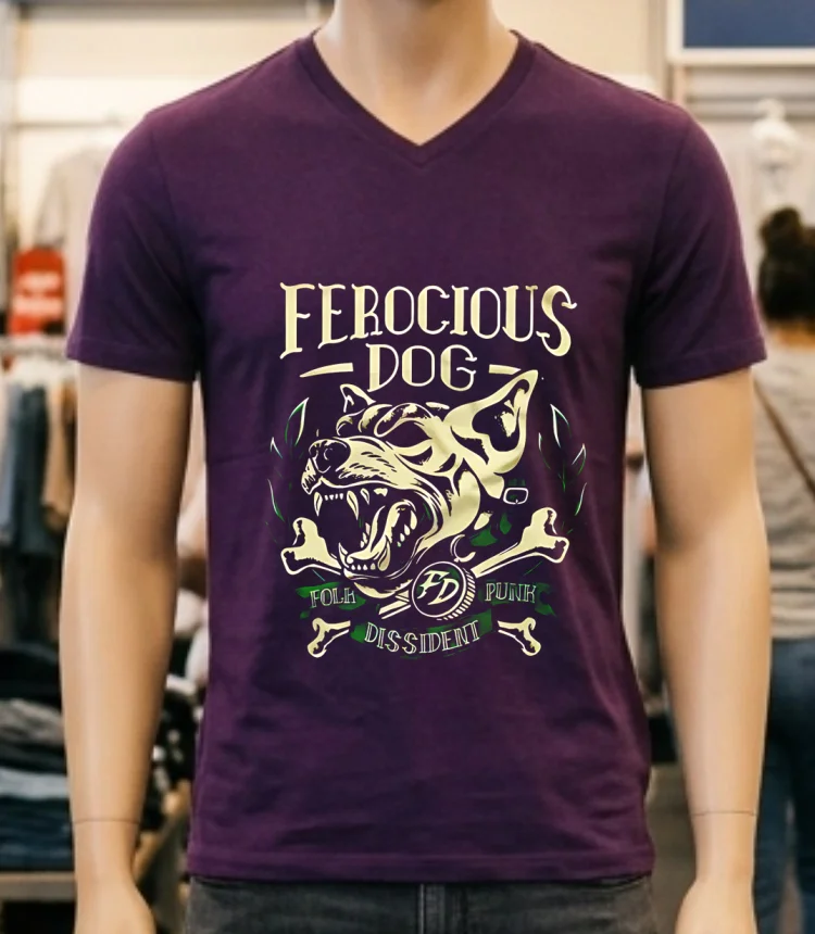 Folk Punk Dissident Dog Shirt - purple-shirt Folk Punk Dissident Dog Shirt Purple Shirt