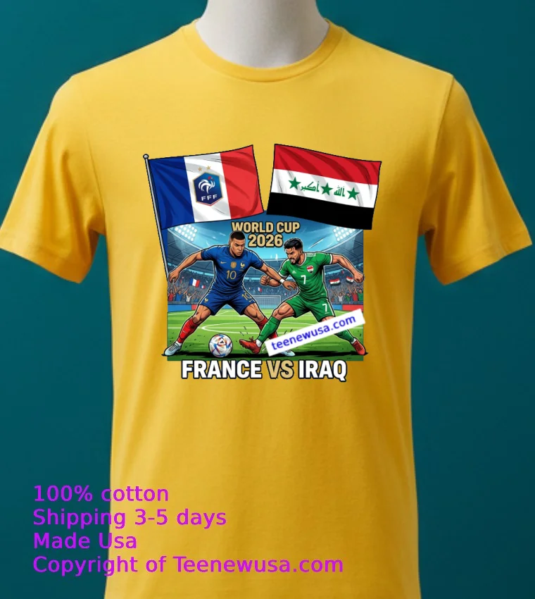 France Vs Iraq World Cup 2026 T Shirt - yellow-t-shirt 2 France Vs Iraq World Cup 2026 T Shirt Yellow T Shirt 2