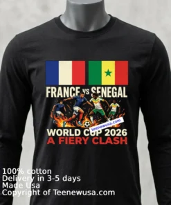 France Vs Senegal World Cup 2026 T Shirt Balck Shirt