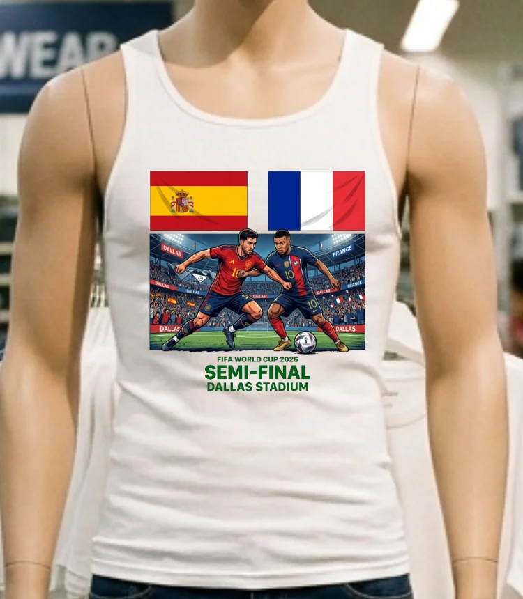 France Vs Spain In The Fifa World Cup 2026 Semi Final At Dallas Stadium T Shirt White T Shirt 1