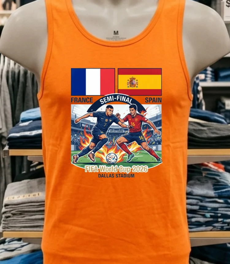 France Vs Spain In The Fifa World Cup 2026t Shirt Orange Shirt