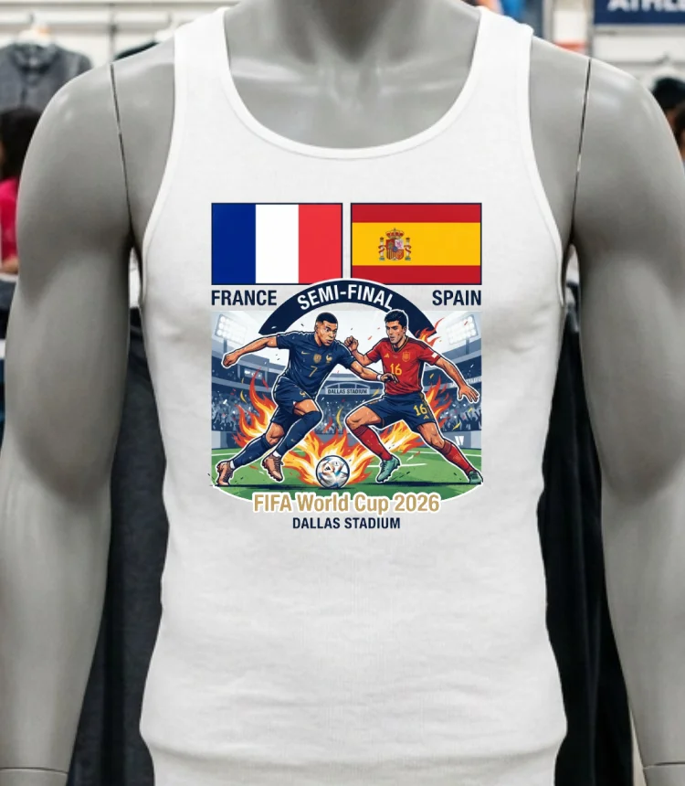 France Vs Spain In The Fifa World Cup 2026T Shirt - white-t-shirt France Vs Spain In The Fifa World Cup 2026t Shirt White T Shirt 2