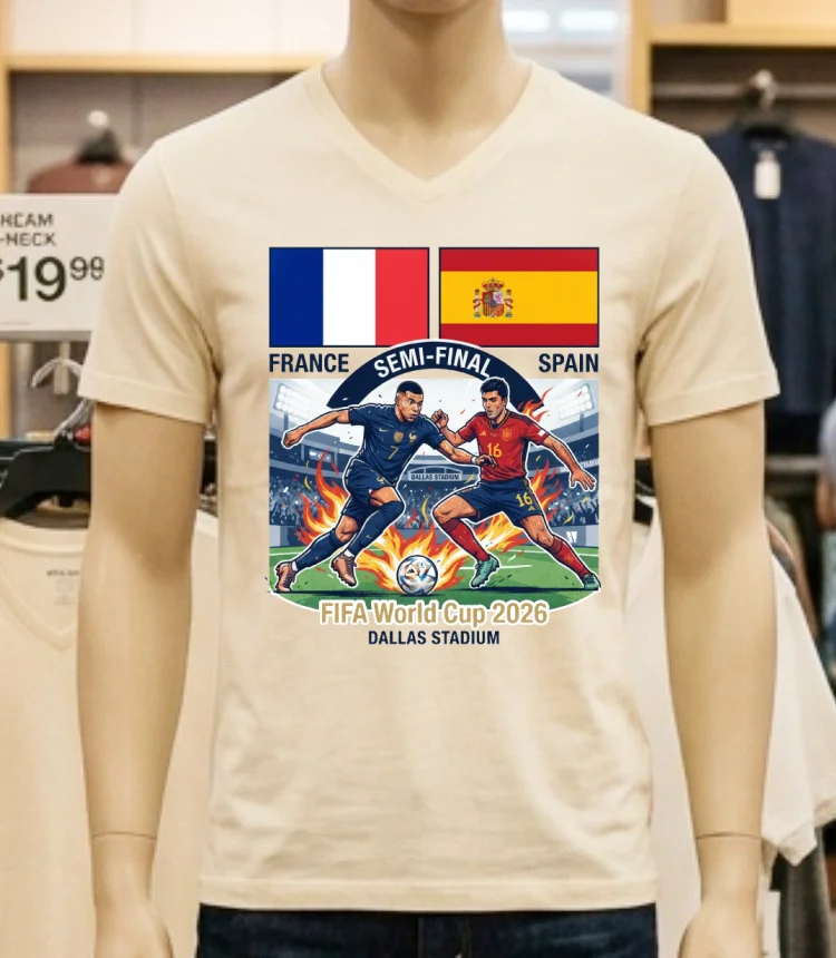 France Vs Spain In The Fifa World Cup 2026T Shirt - white-t-shirt France Vs Spain In The Fifa World Cup 2026t Shirt White T Shirt
