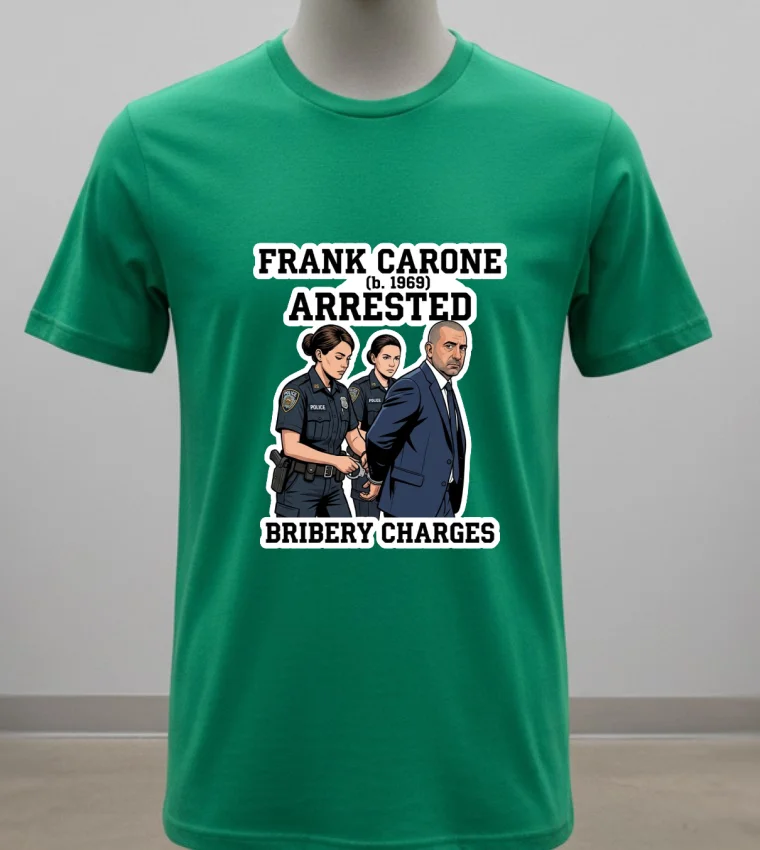 Frank Carone (Born In 1969) Was Arrested For Accepting Bribes T Shirt - green-shirt Frank Carone Born In 1969 Was Arrested For Accepting Bribes T Shirt Green Shirt