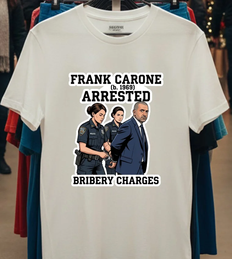 Frank Carone Born In 1969 Was Arrested For Accepting Bribes T Shirt White T Shirt