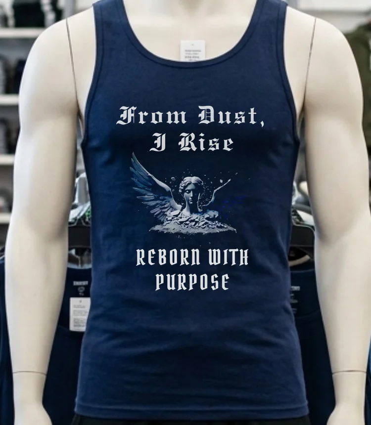From Dust I Rise Reborn With Purpose Shirt - navy-shirt From Dust I Rise Reborn With Purpose Shirt Navy Shirt 1