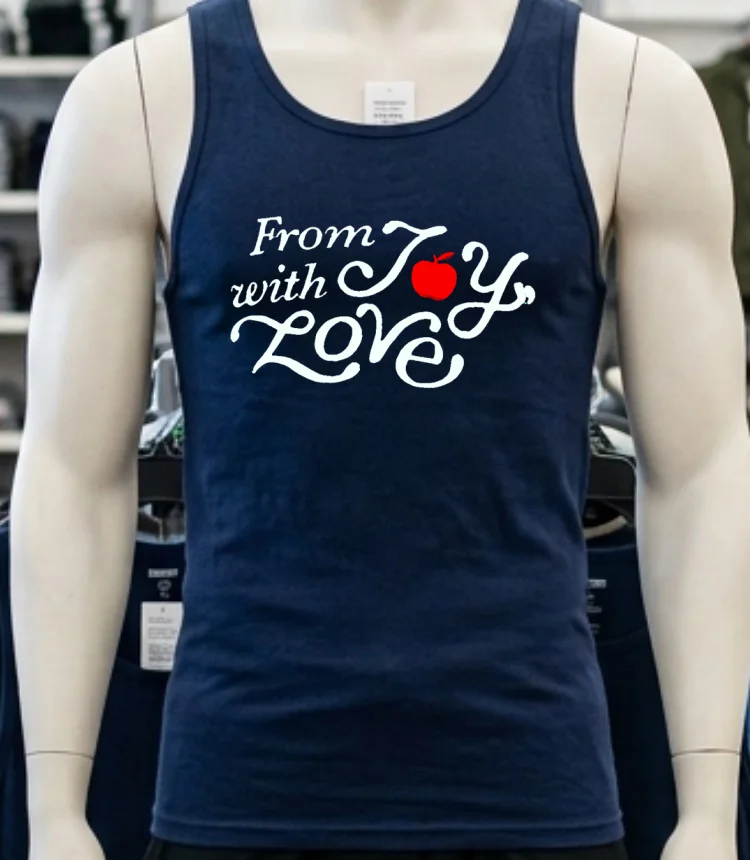 From With Joy Love Shirt Navy Shirt 1