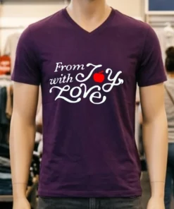 From With Joy Love Shirt Purple Shirt