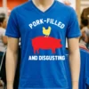Funny Disgusting Abomination Usa Flag Doge Taco Pig Shirt Blue Shirt