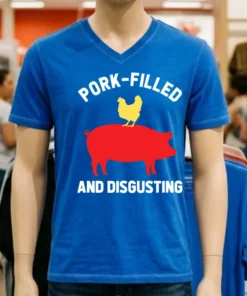 Funny Disgusting Abomination Usa Flag Doge Taco Pig Shirt Blue Shirt