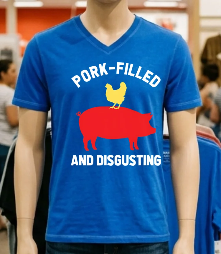 Funny Disgusting Abomination Usa Flag Doge Taco Pig Shirt - blue-shirt Funny Disgusting Abomination Usa Flag Doge Taco Pig Shirt Blue Shirt