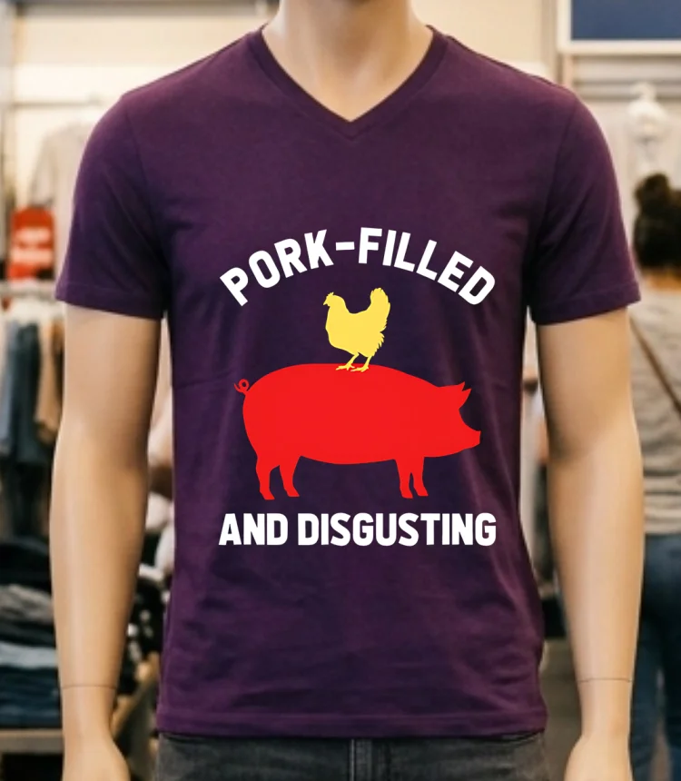 Funny Disgusting Abomination Usa Flag Doge Taco Pig Shirt - purple-shirt Funny Disgusting Abomination Usa Flag Doge Taco Pig Shirt Purple Shirt