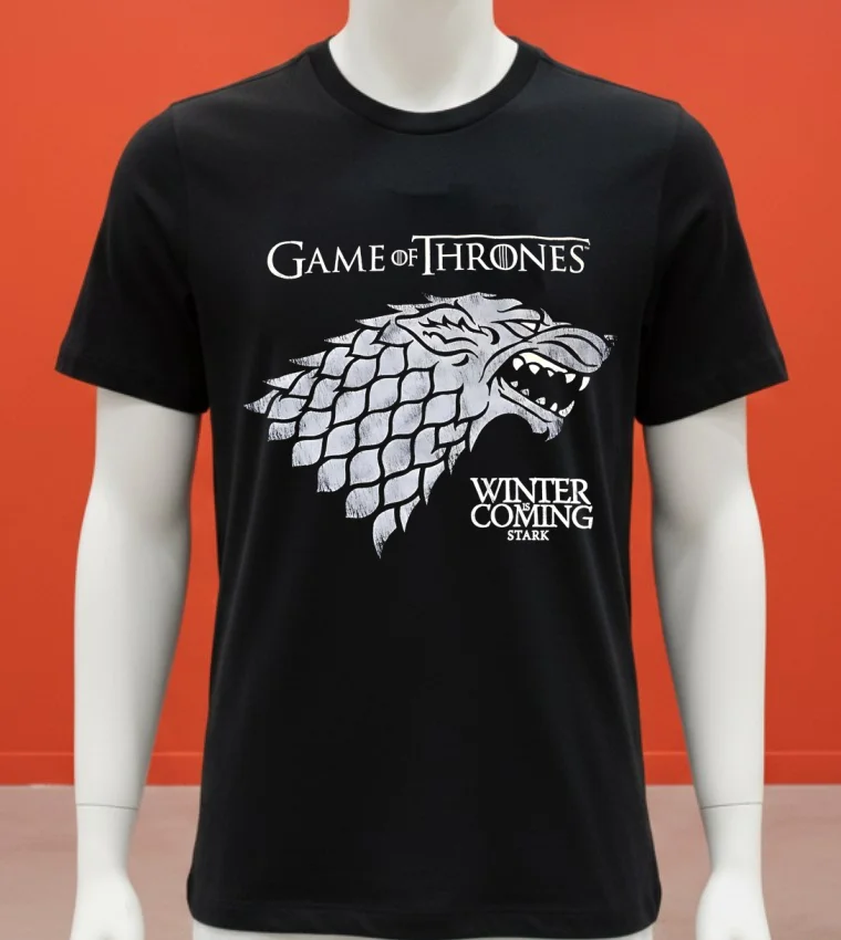 Game Of Thrones Winter Is Coming Stark Wolf Head Logo Shirt - balck-shirt Game Of Thrones Winter Is Coming Stark Wolf Head Logo Shirt Balck Shirt 1