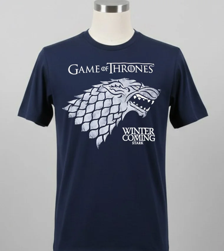 Game Of Thrones Winter Is Coming Stark Wolf Head Logo Shirt - balck-shirt Game Of Thrones Winter Is Coming Stark Wolf Head Logo Shirt Balck Shirt 2