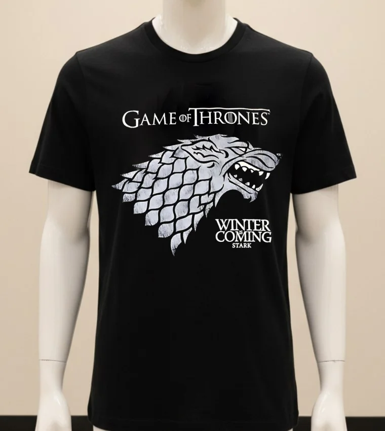 Game Of Thrones Winter Is Coming Stark Wolf Head Logo Shirt Balck Shirt