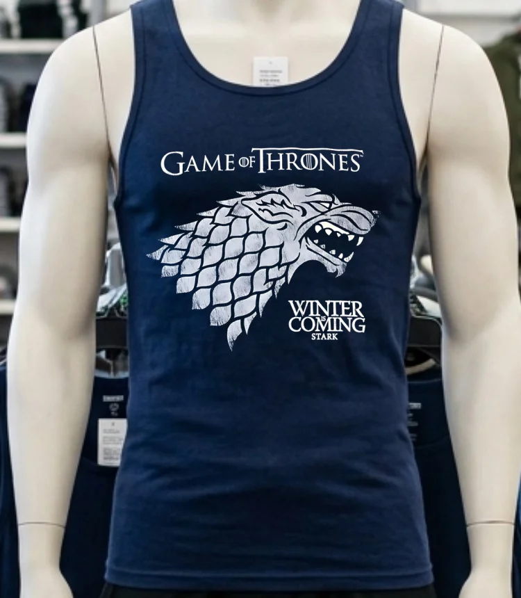 Game Of Thrones Winter Is Coming Stark Wolf Head Logo Shirt - navy-shirt Game Of Thrones Winter Is Coming Stark Wolf Head Logo Shirt Navy Shirt 1