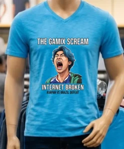 Gamix Screaming Meme Breaks The Internet After Japan Vs Brazil Defeat T Shirt