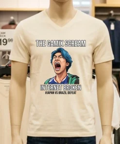 Gamix Screaming Meme Breaks The Internet After Japan Vs Brazil Defeat T Shirt