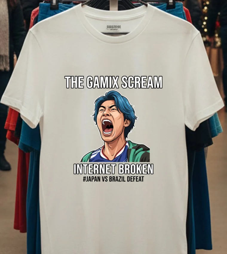 Gamix Screaming Meme Breaks The Internet After Japan Vs Brazil Defeat T Shirt White T Shirt