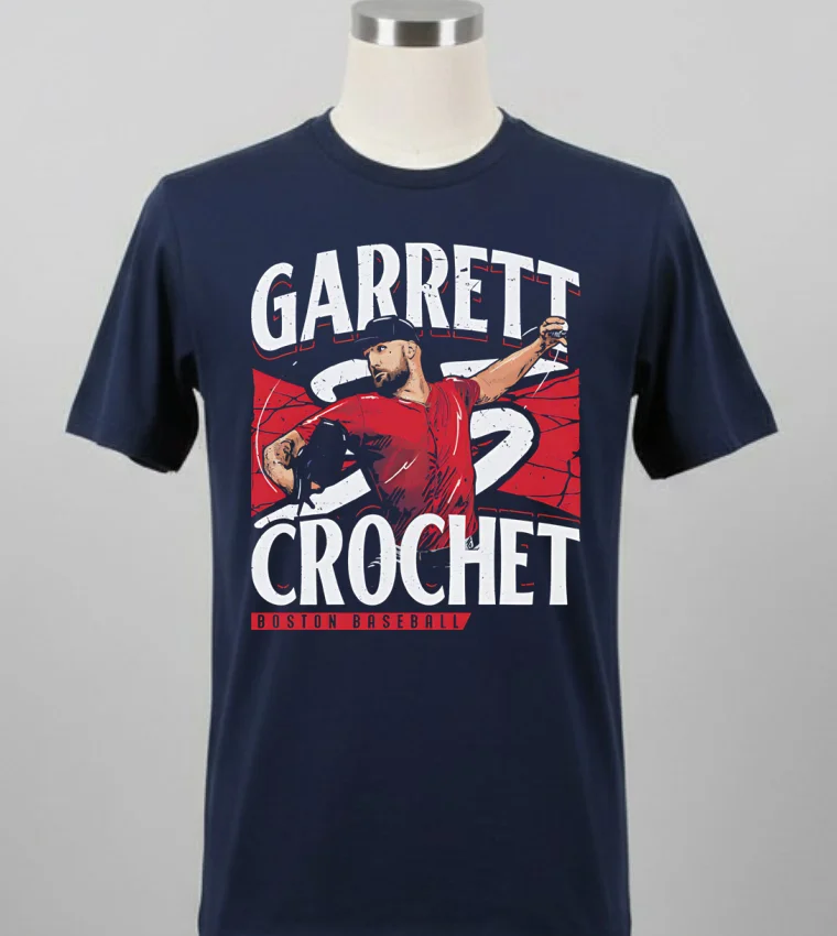 Garrett Crochet Boston Player Name Baseball Vintage Shirt Balck Shirt 2