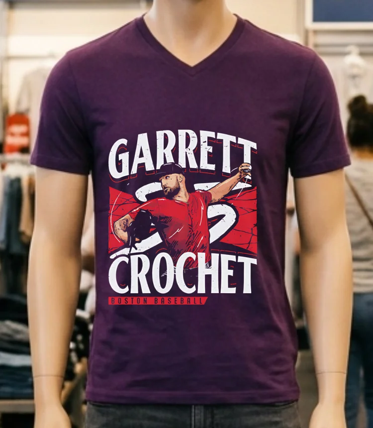 Garrett Crochet Boston Player Name Baseball Vintage Shirt - purple-shirt Garrett Crochet Boston Player Name Baseball Vintage Shirt Purple Shirt