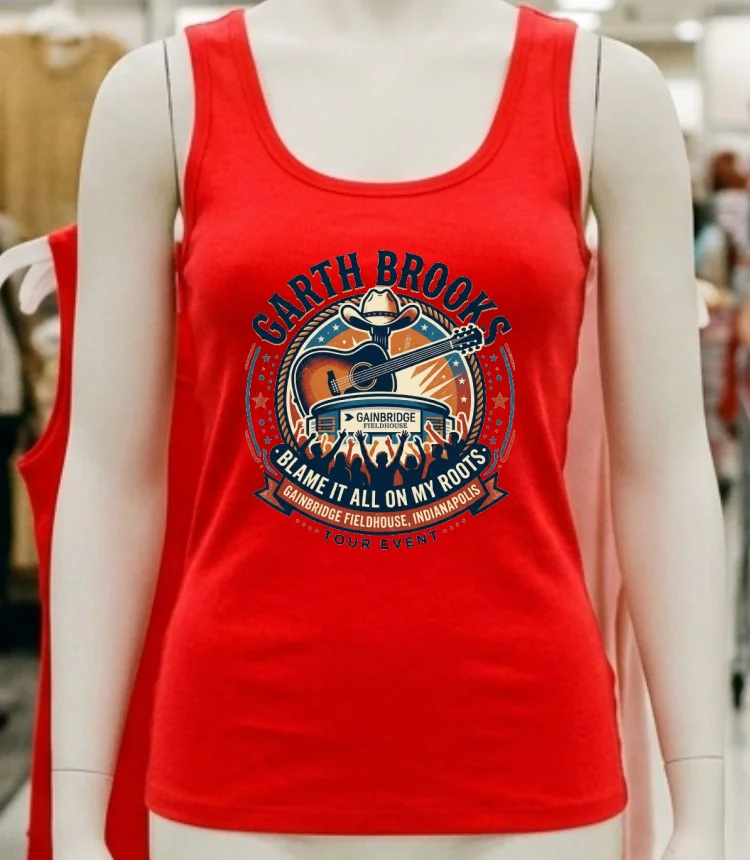 Garth Brooks And The Blame It All On My Roots Tour At Gainbridge Fieldhouse Indianapolis T Shirt Red Shirt