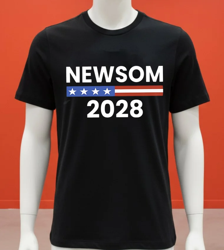 Gavin Newsom 2028 California Democrat Support Shirt - balck-shirt Gavin Newsom 2028 California Democrat Support Shirt Balck Shirt 1