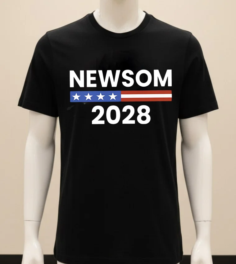 Gavin Newsom 2028 California Democrat Support Shirt Balck Shirt