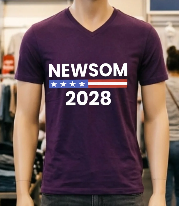 Gavin Newsom 2028 California Democrat Support Shirt - purple-shirt Gavin Newsom 2028 California Democrat Support Shirt Purple Shirt