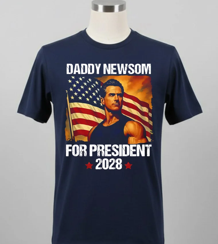 Gavin Newsom 2028 Daddy Newsom For President Political Campaign Shirt Balck Shirt 2