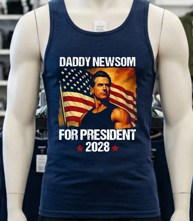 Gavin Newsom 2028 Daddy Newsom For President Political Campaign Shirt - navy-shirt Gavin Newsom 2028 Daddy Newsom For President Political Campaign Shirt Navy Shirt 1